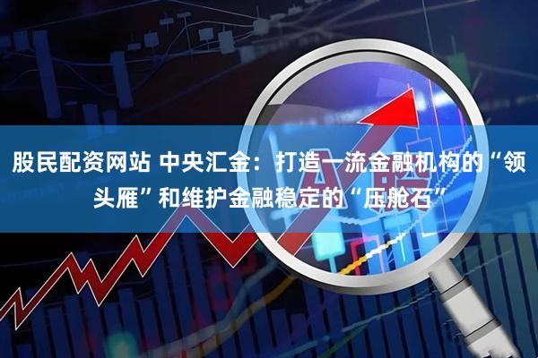 股民配资网站 中央汇金：打造一流金融机构的“领头雁”和维护金融稳定的“压舱石”