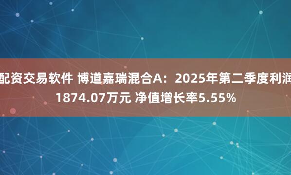 配资交易软件 博道嘉瑞混合A：2025年第二季度利润1874.07万元 净值增长率5.55%